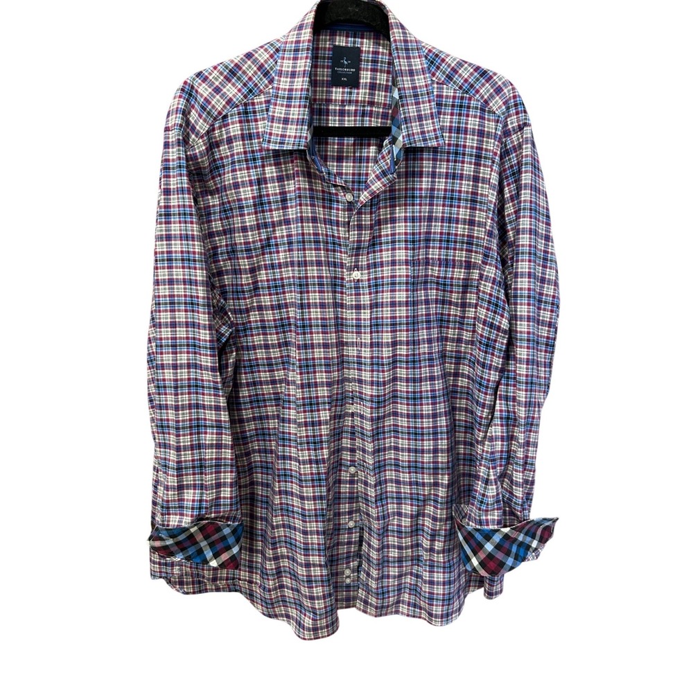 Tailorbyrd Collection Mens XXL Plaid Button Down Shirt Long Sleeve Multi Color